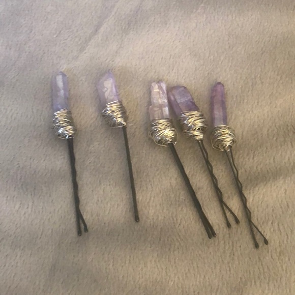 Accessories - Purple quartz hair pins
